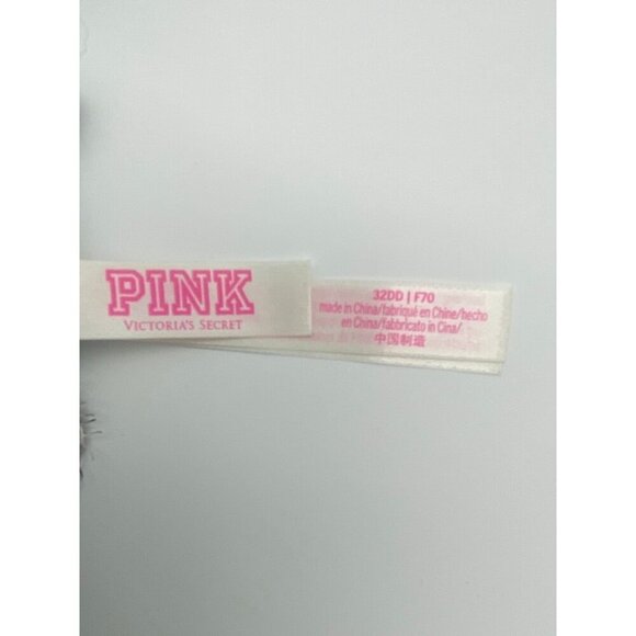 Pink Victoria's Secret Date Racerback Black White Floral Front Close Bra Sz 32DD - Picture 5 of 6